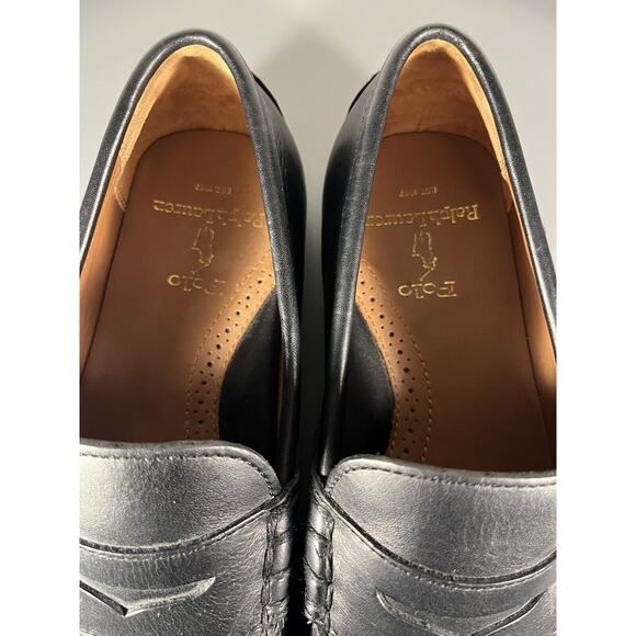 Men\'s Polo RL Black Leather Reynold Casual Driving Shoe Sz 8D Made in India main image 4
